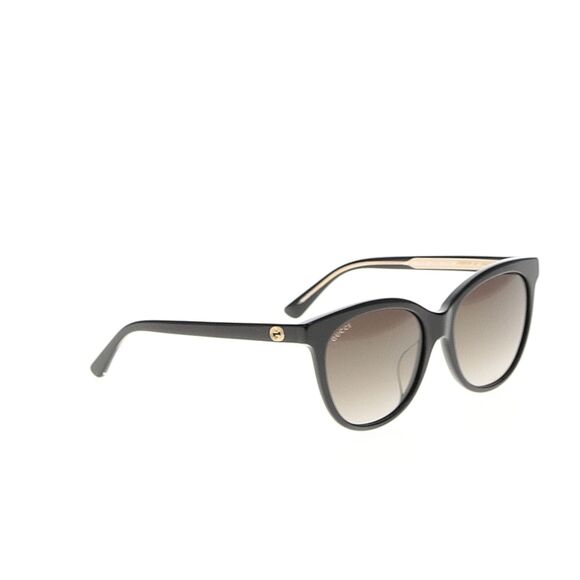 Gucci 58mm Round Cat Eye Sunglasses Black Gold main image 7